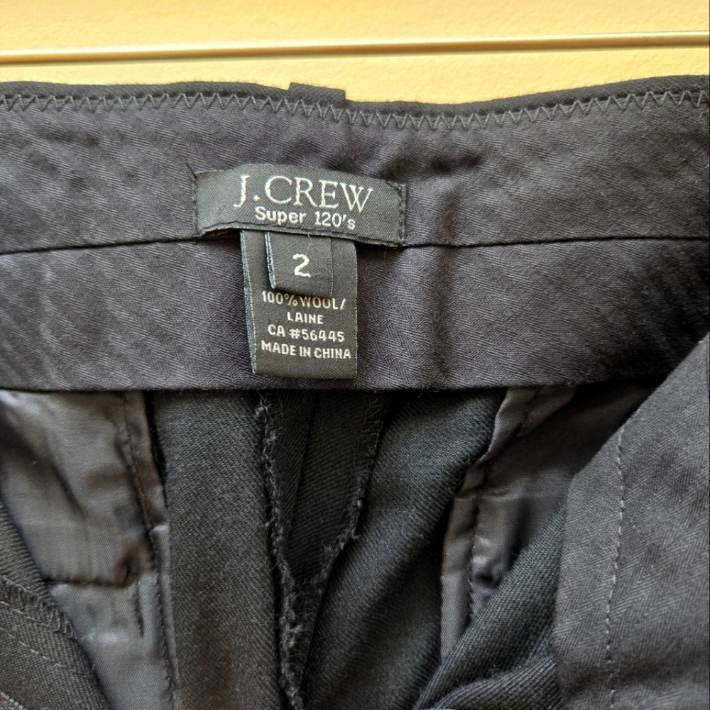 J Crew Black Super 120's Trouser